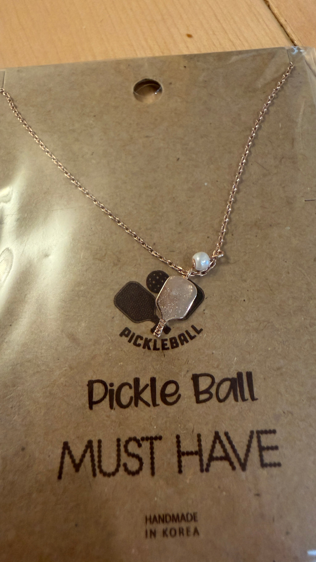 Pickleball Court Trinket Dish (Blue on Purple) + Necklace (Rose Gold)